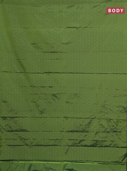 Arani semi silk saree green shade with zari woven buttas in borderless style