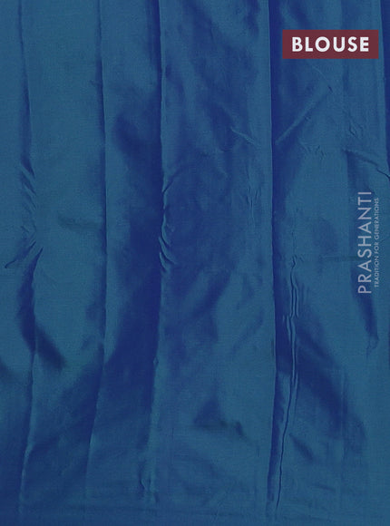 Arani semi silk saree dual shade of bluish green with zari woven buttas in borderless style