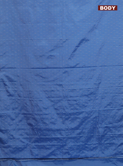 Arani semi silk saree light blue with silver zari woven buttas in borderless style