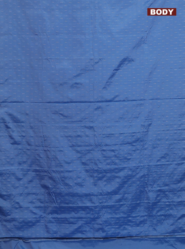 Arani semi silk saree light blue with silver zari woven buttas in borderless style