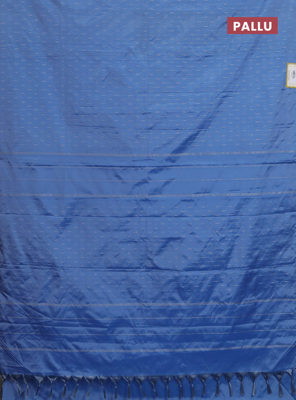 Arani semi silk saree light blue with silver zari woven buttas in borderless style