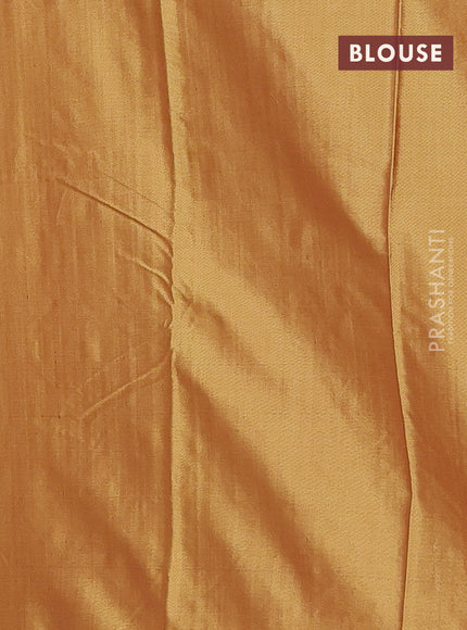 Arani semi silk saree yellow with zari woven buttas in borderless style