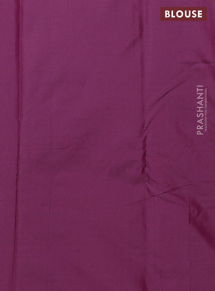 Arani semi silk saree wine shade with allover silver zari weaves in borderless style