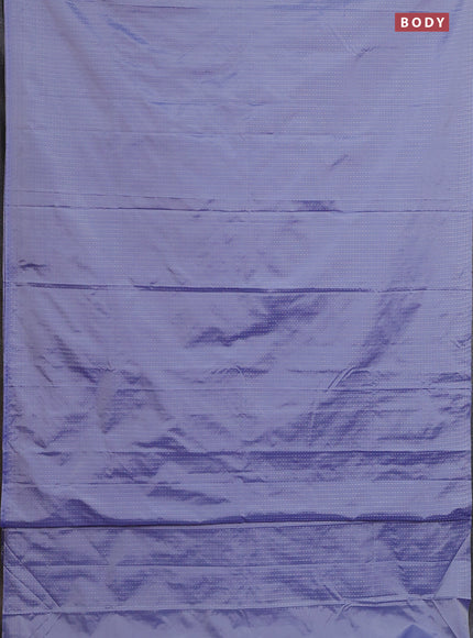 Arani semi silk saree bluish grey with allover silver zari weaves in borderless style