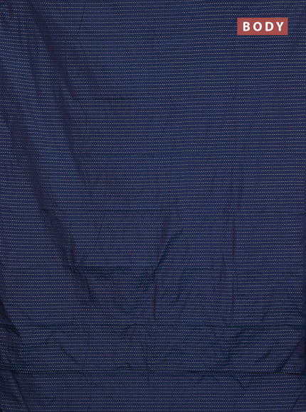 Arani semi silk saree dual shade of peacock blue with allover silver zari weaves in borderless style