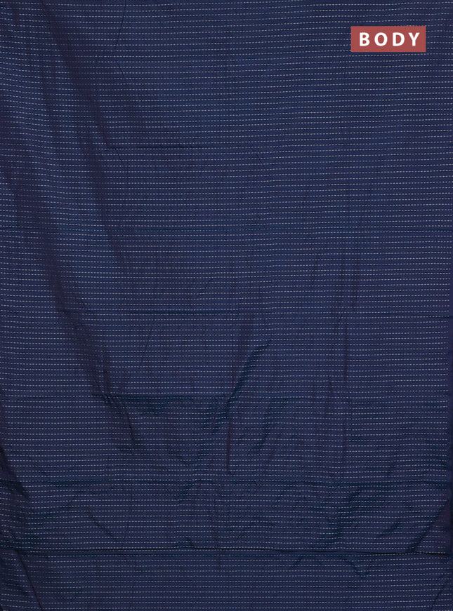 Arani semi silk saree dual shade of peacock blue with allover silver zari weaves in borderless style