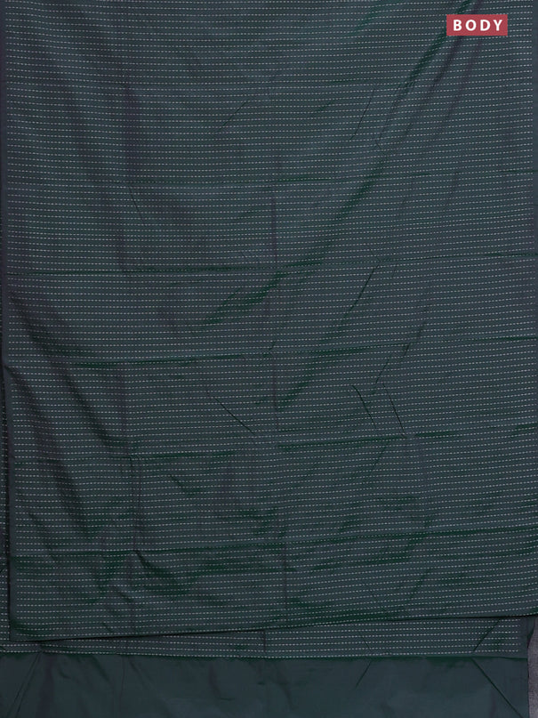 Arani semi silk saree dual shade of green with allover silver zari weaves in borderless style