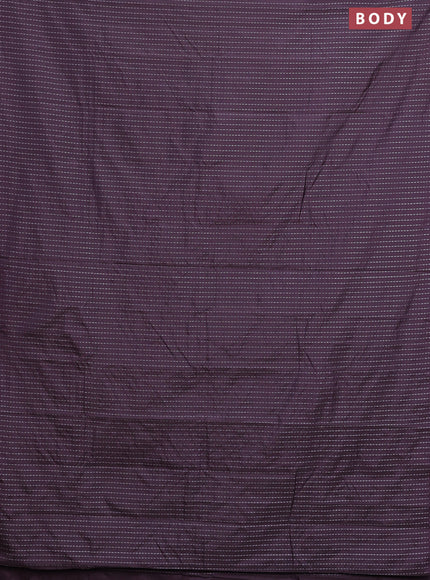 Arani semi silk saree jamun shade with allover silver zari weaves in borderless style