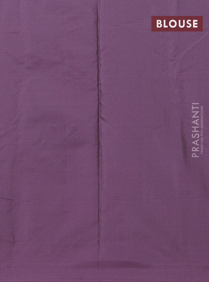 Arani semi silk saree jamun shade with allover silver zari weaves in borderless style