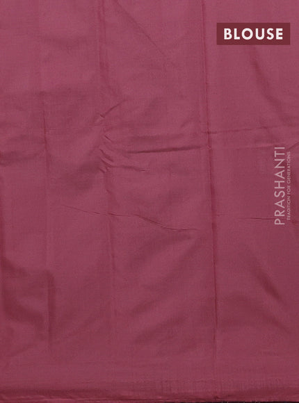 Arani semi silk saree deep maroon with allover silver zari weaves in borderless style