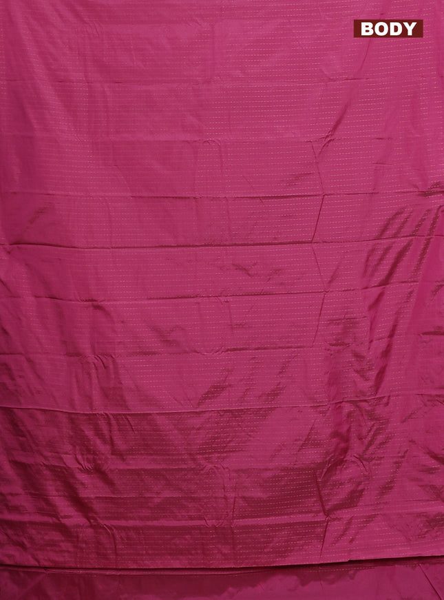 Arani semi silk saree pink with allover copper zari weaves in borderless style