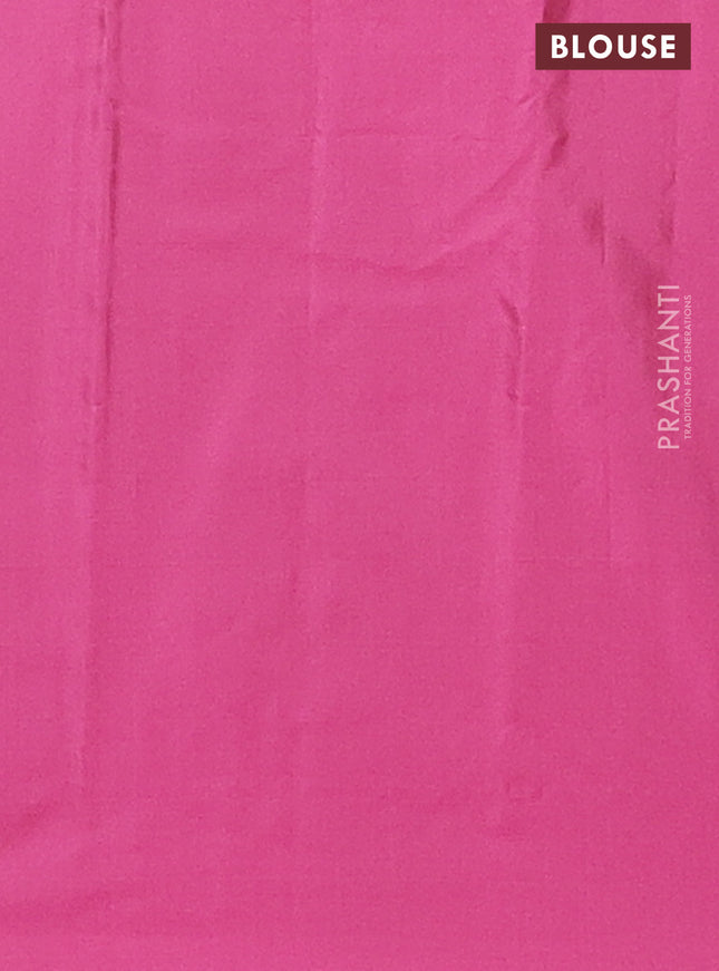Arani semi silk saree pink with allover copper zari weaves in borderless style