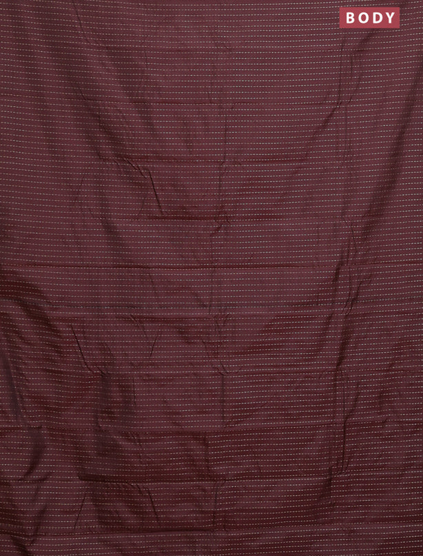 Arani semi silk saree deep maroon with allover zari weaves in borderless style