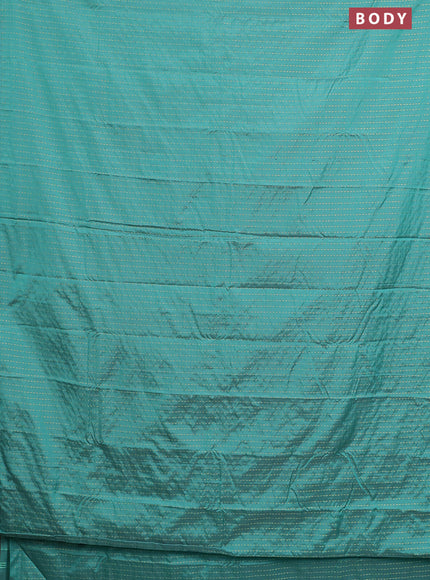 Arani semi silk saree green with allover zari weaves in borderless style