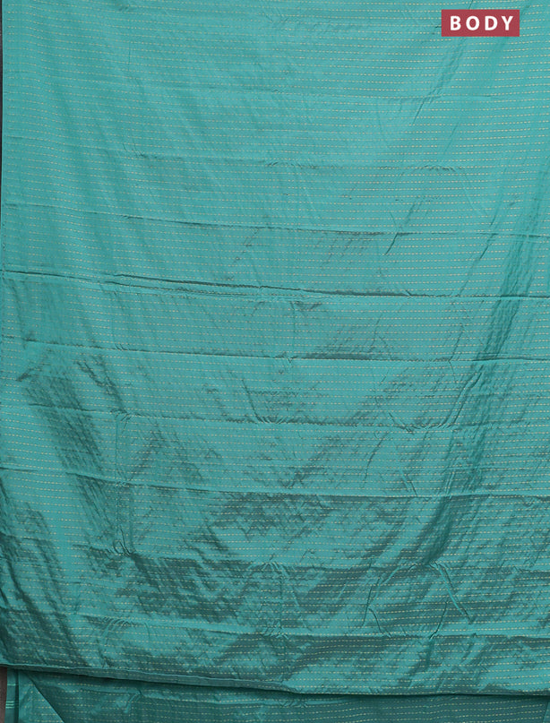 Arani semi silk saree green with allover zari weaves in borderless style