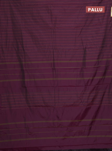 Arani semi silk saree wine shade with allover thread weaves in borderless style