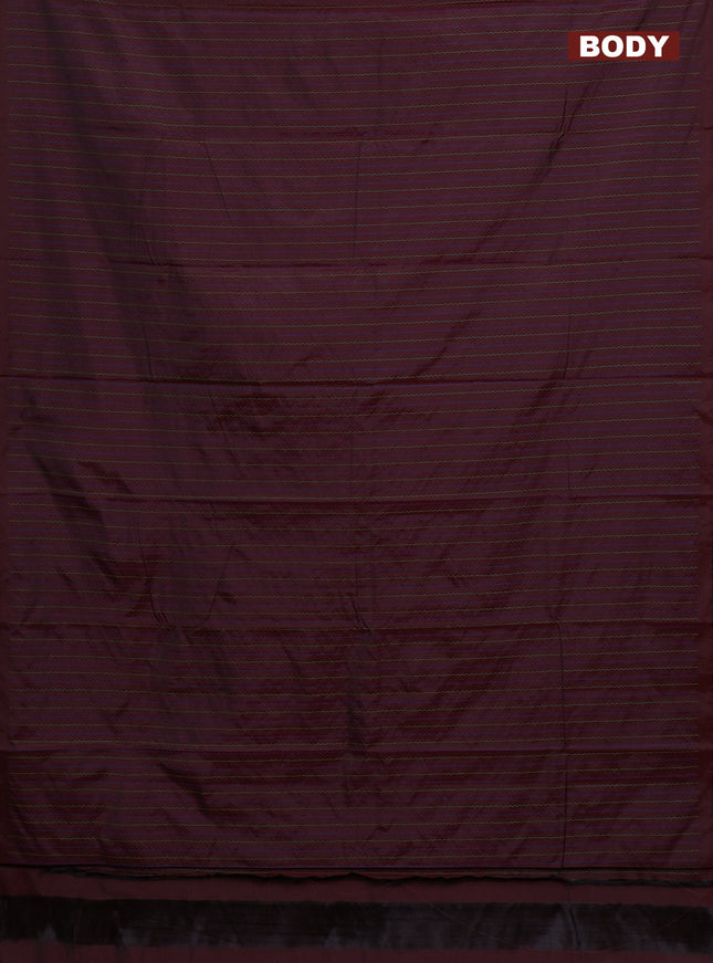 Arani semi silk saree deep maroon with allover thread weaves in borderless style