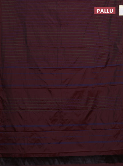 Arani semi silk saree deep maroon with allover thread weaves in borderless style