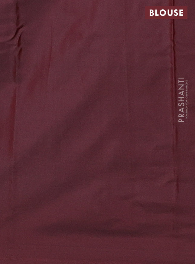 Arani semi silk saree deep maroon with allover thread weaves in borderless style