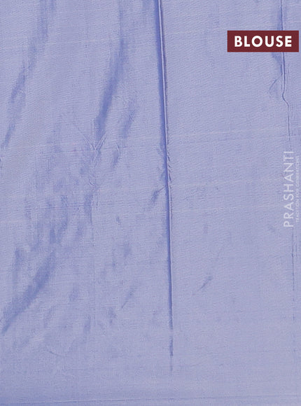Arani semi silk saree pastel blue with allover thread weaves in borderless style