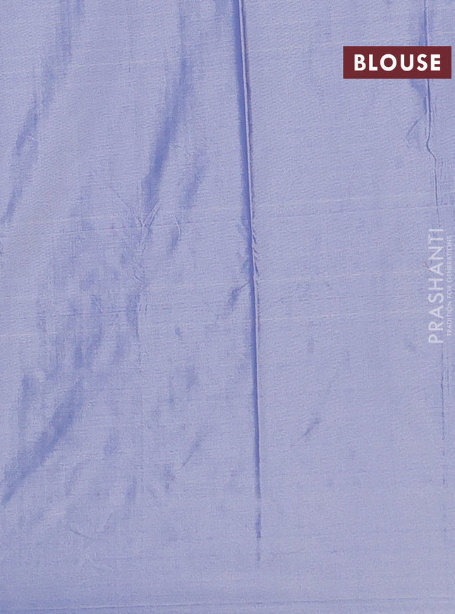 Arani semi silk saree pastel blue with allover thread weaves in borderless style