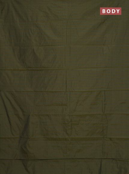 Arani semi silk saree sap green with allover thread weaves in borderless style