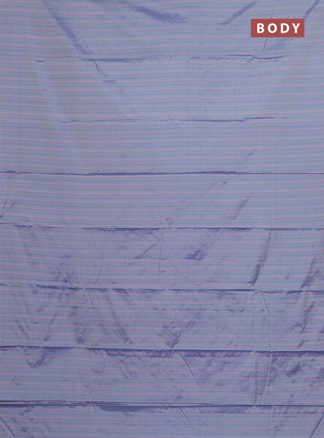 Arani semi silk saree blue shade with allover thread weaves in borderless style