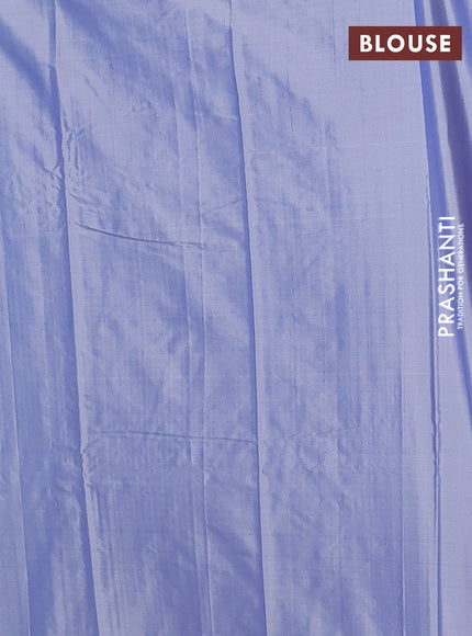 Arani semi silk saree blue shade with allover thread weaves in borderless style