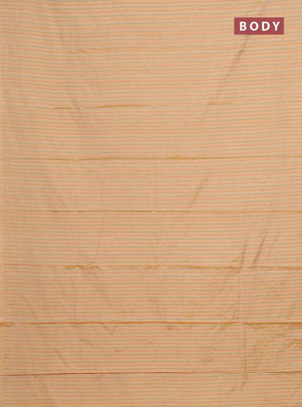 Arani semi silk saree yellow with allover thread weaves in borderless style