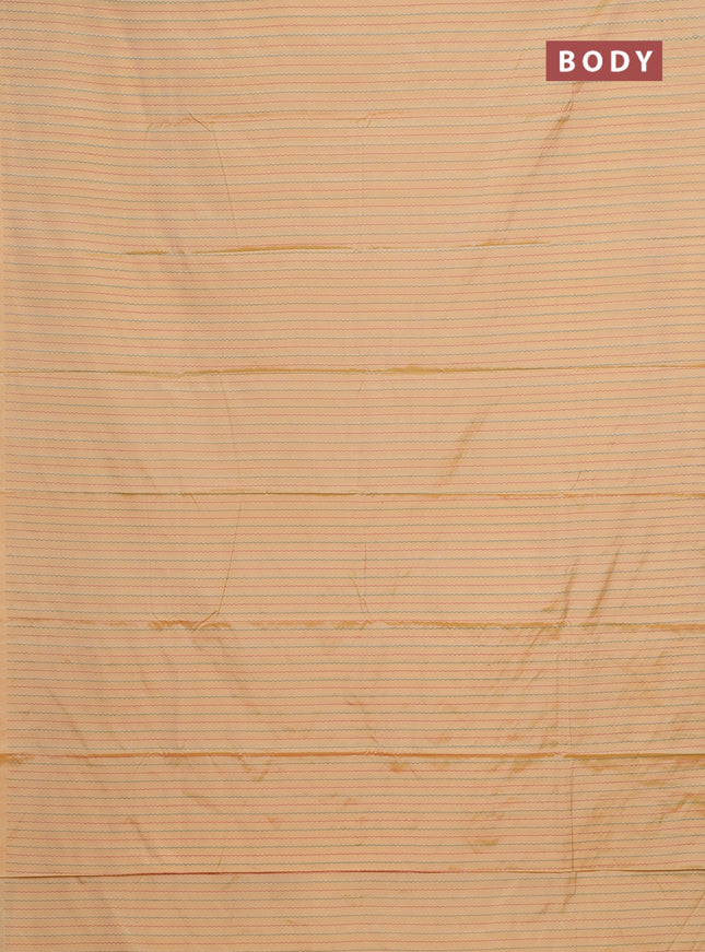 Arani semi silk saree yellow with allover thread weaves in borderless style