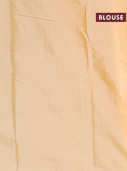 Arani semi silk saree yellow with allover thread weaves in borderless style