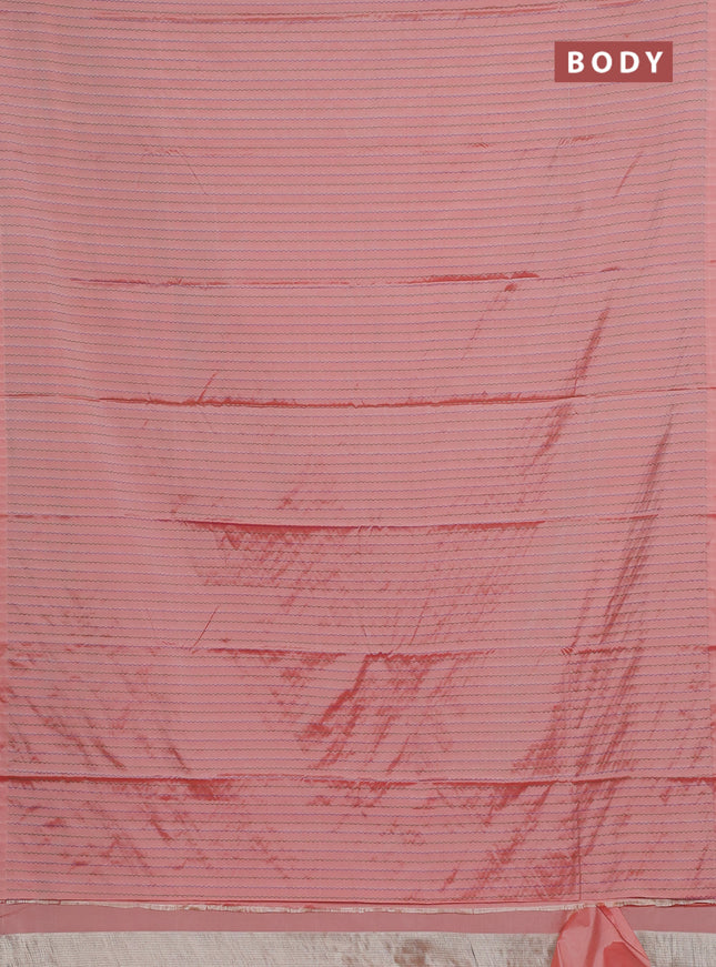 Arani semi silk saree red shade with allover thread weaves in borderless style