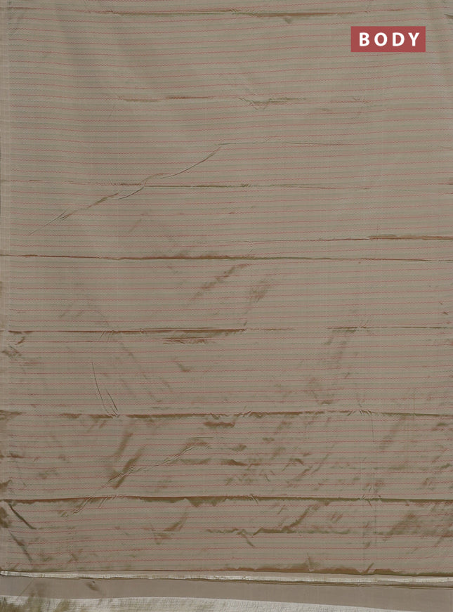 Arani semi silk saree elaichi green with allover thread weaves in borderless style