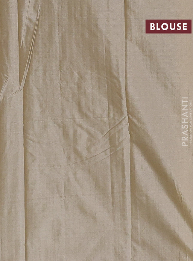 Arani semi silk saree elaichi green with allover thread weaves in borderless style