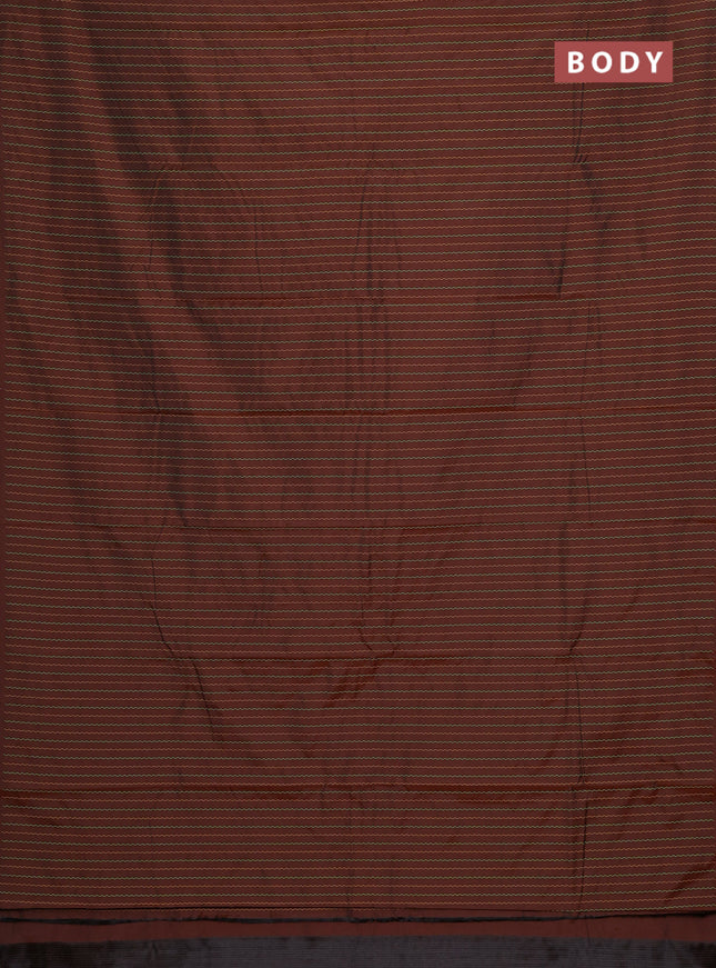 Arani semi silk saree brown with allover thread weaves in borderless style