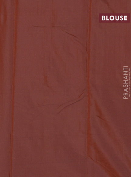 Arani semi silk saree brown with allover thread weaves in borderless style