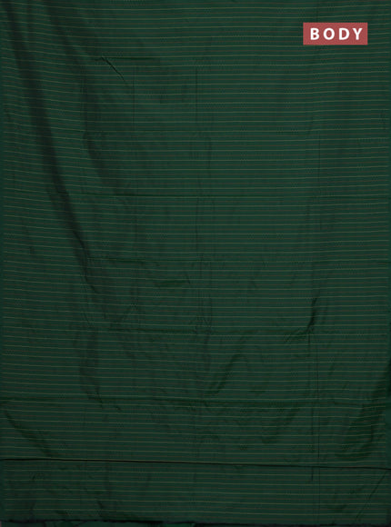 Arani semi silk saree green with allover thread weaves in borderless style
