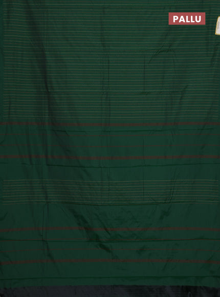 Arani semi silk saree green with allover thread weaves in borderless style