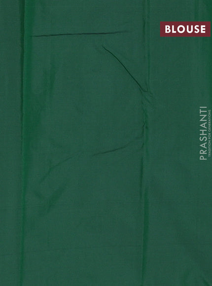 Arani semi silk saree green with allover thread weaves in borderless style