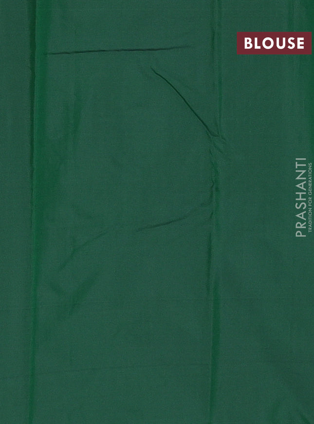 Arani semi silk saree green with allover thread weaves in borderless style