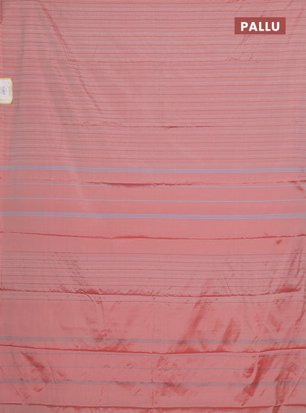 Arani semi silk saree peach shade with allover thread weaves in borderless style