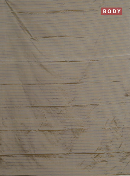 Arani semi silk saree dark beige with allover thread weaves in borderless style