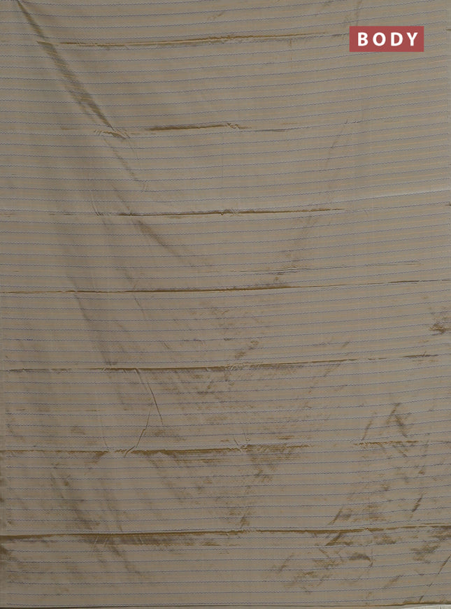 Arani semi silk saree dark beige with allover thread weaves in borderless style