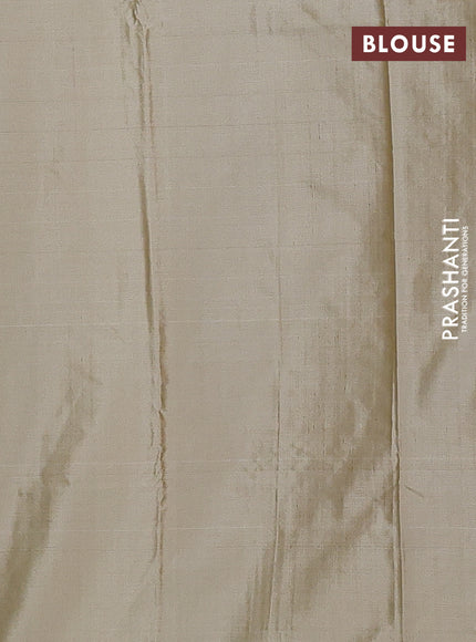 Arani semi silk saree dark beige with allover thread weaves in borderless style