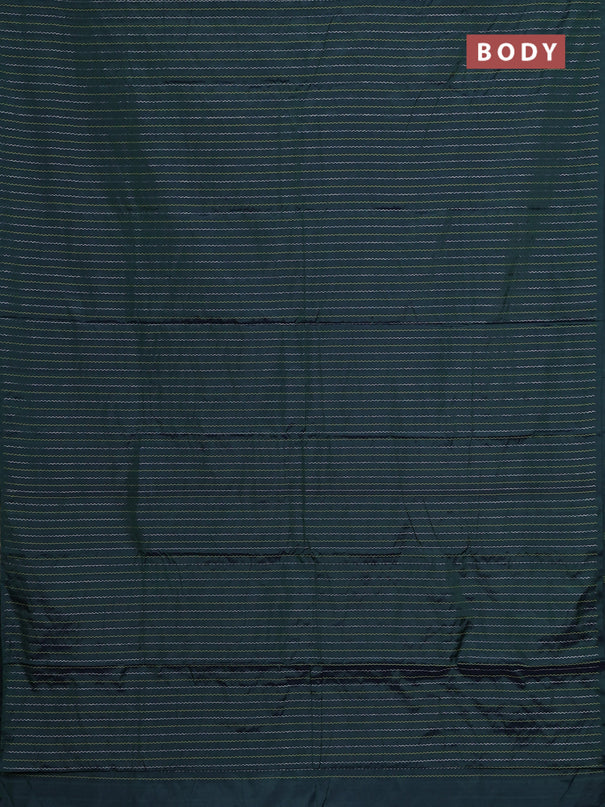 Arani semi silk saree dark green with allover thread & zari weaves in borderless style