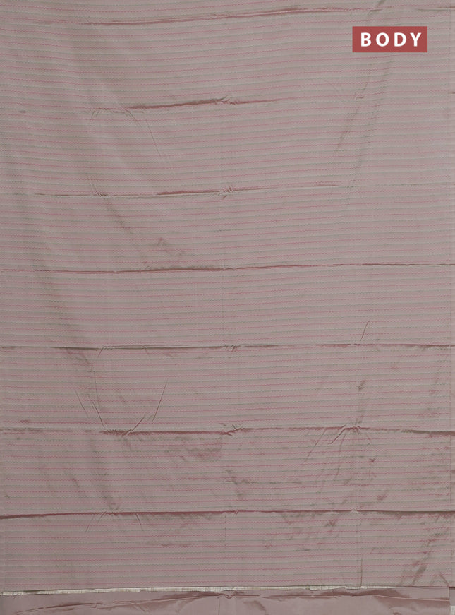 Arani semi silk saree grey shade with allover thread weaves in borderless style