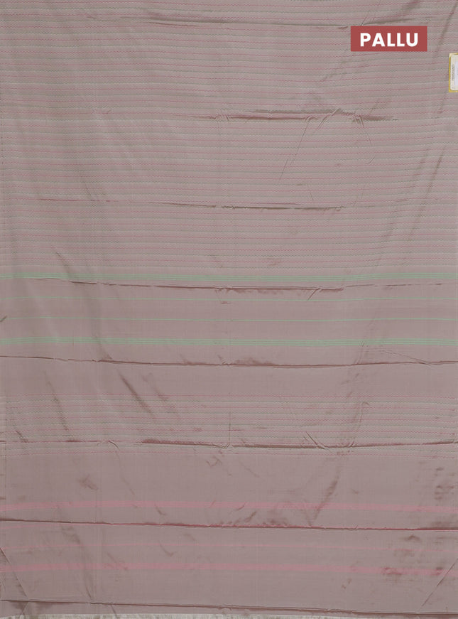 Arani semi silk saree grey shade with allover thread weaves in borderless style