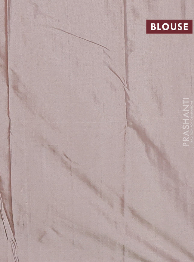 Arani semi silk saree grey shade with allover thread weaves in borderless style