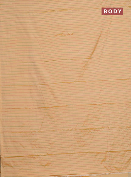 Arani semi silk saree yellow shade with allover thread weaves in borderless style