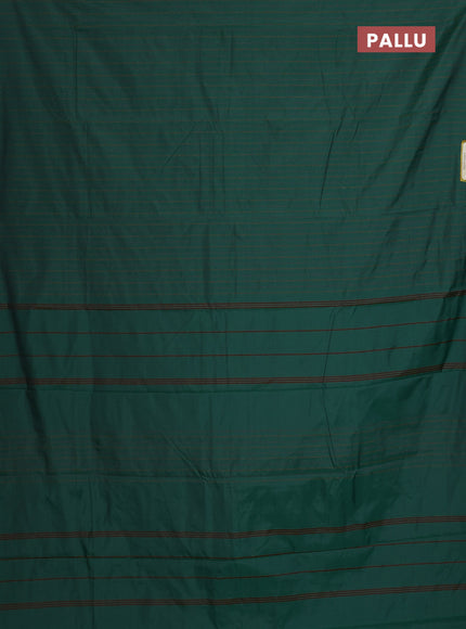 Arani semi silk saree green with allover thread weaves in borderless style